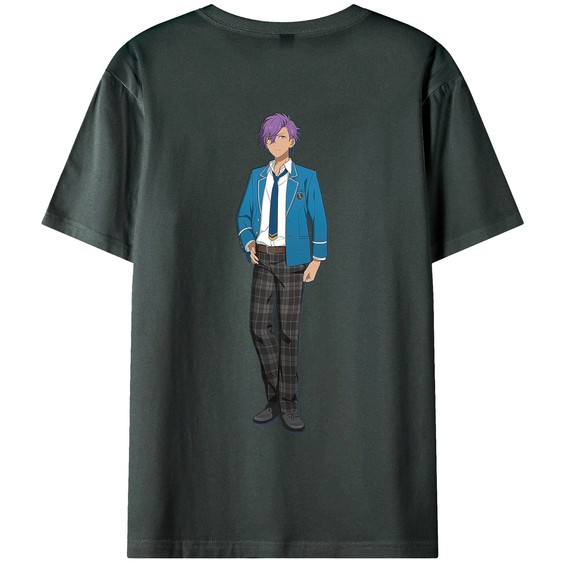 （画像用） あんさんぶるスターズ! Ensemble Stars 綿100％ メンズ半袖Tシャツ（バックプリント） 通気性